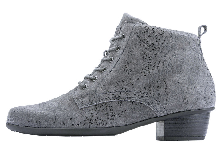 Stiefel & Stiefeletten - Waldläufer Schnür-Stiefelette mit floraler Prägung Ansicht 5 Stiefel & Stiefeletten - Waldläufer Schnür-Stiefelette mit floraler Prägung, in Größe 4 1/2 bis 9, in Farbe GRAU Ansicht 5