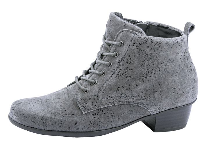Stiefel & Stiefeletten - Waldläufer Schnür-Stiefelette mit floraler Prägung Ansicht 6 Stiefel & Stiefeletten - Waldläufer Schnür-Stiefelette mit floraler Prägung, in Größe 4 1/2 bis 9, in Farbe GRAU Ansicht 6