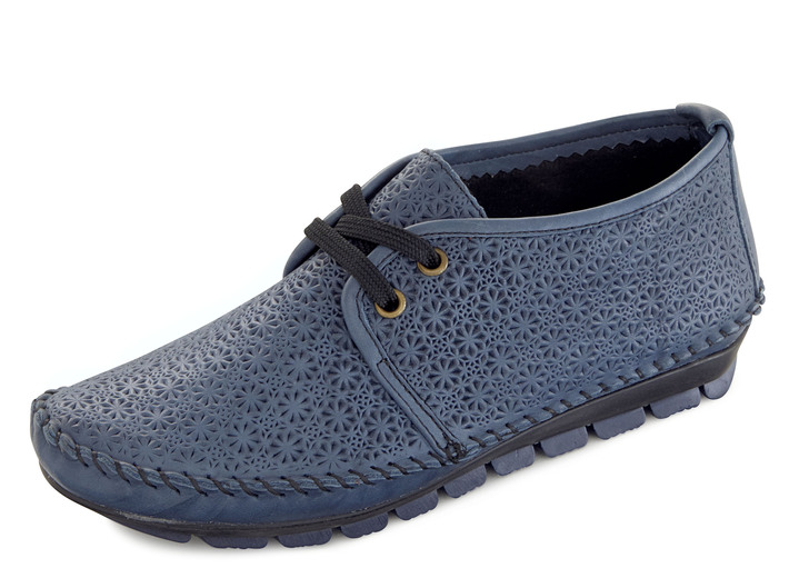 - Gemini Mokassin-Schnürschuh mit effektvoller Prägung, in Größe 036 bis 042, in Farbe JEANS Ansicht 1