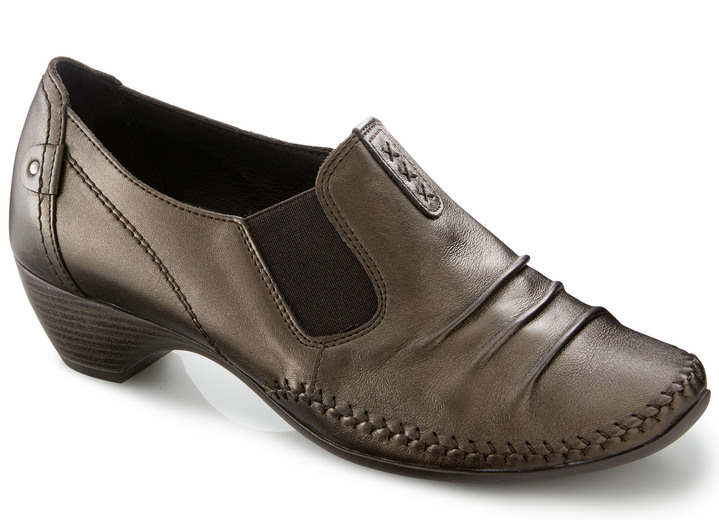 Pumps & Ballerina - Mokassin-Trotteur mit Biesenzier, in Größe 036 bis 042, in Farbe BRONZE Ansicht 1