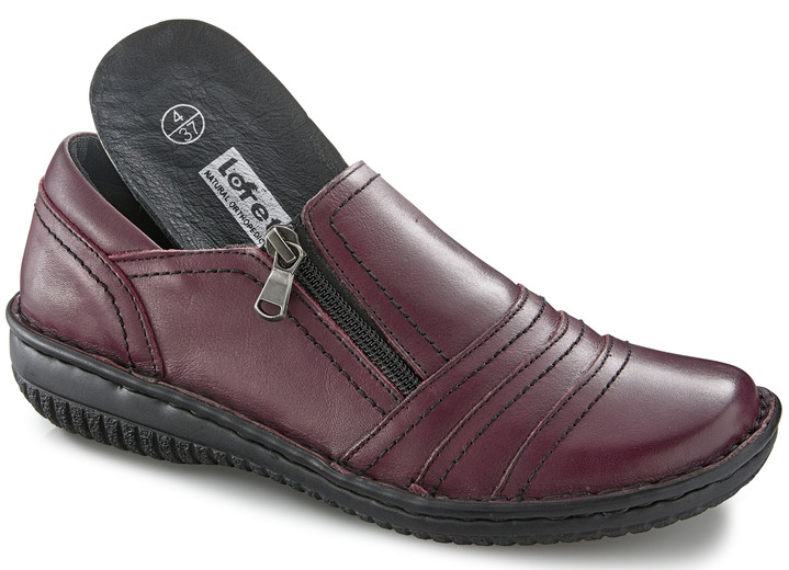 Slipper & Schnürschuhe - ELENA EDEN, bequeme Damen-Slipper, Weite G, mit herausnehmbarem Fußbett Ansicht 2 Slipper & Schnürschuhe - ELENA EDEN, bequeme Damen-Slipper, Weite G, mit herausnehmbarem Fußbett, in Größe 036 bis 042, in Farbe BURGUND Ansicht 2