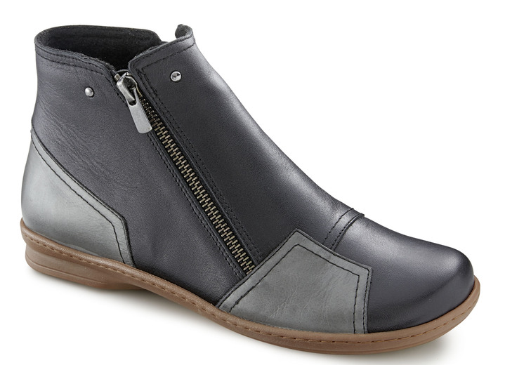 Stiefel & Stiefeletten - Gemini Stiefelette mit Zierreißverschluss, in Farbe SCHWARZ-GRAU Ansicht 1