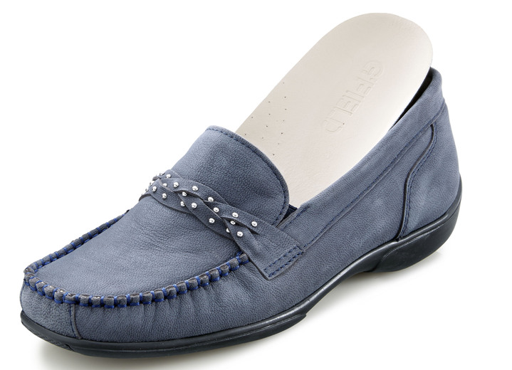 Slipper & Schnürschuhe - ELENA EDEN, bequeme Damen-Slipper, Weite H, mit herausnehmbarem Fußbett, in Größe 036 bis 042, in Farbe JEANS Ansicht 2