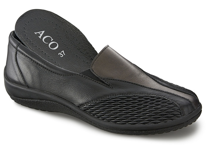 Slipper & Schnürschuhe - ELENA EDEN, bequeme Damen-Slipper, Weite G, mit herausnehmbarem Fußbett Ansicht 2 Slipper & Schnürschuhe - ELENA EDEN, bequeme Damen-Slipper, Weite G, mit herausnehmbarem Fußbett, in Größe 035 bis 042, in Farbe SCHWARZ-BRONZE Ansicht 2