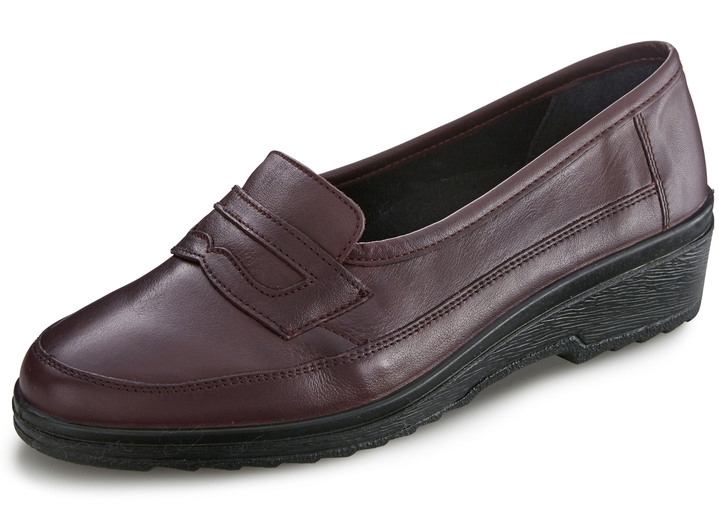 Slipper & Schnürschuhe - Slipper mit Lederspange, in Größe 4 bis 8, in Farbe CHIANTI
