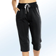 Homewear - Caprihose mit Zierband, in Größe 036 bis 058, in Farbe SCHWARZ