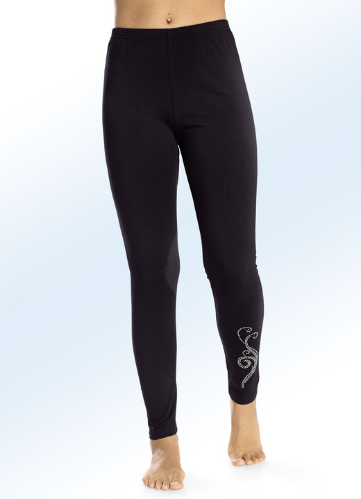 Plantier - Zweierpack Leggings mit bequemem Dehnbund Ansicht 2 Plantier - Zweierpack Leggings mit bequemem Dehnbund, in Größe 036 bis 058, in Farbe 1X MARINE, 1X SCHWARZ Ansicht 2