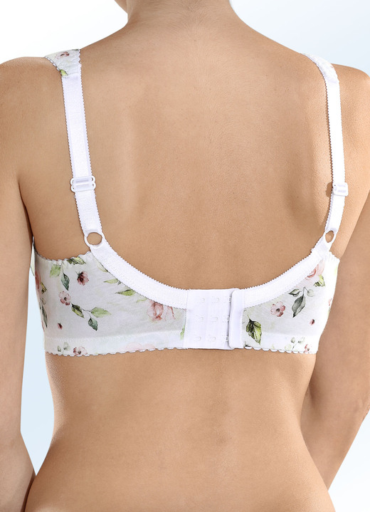 Soft-BH - BH mit Floraldessin, in Größe 080 bis 110, in Cup E, in Farbe WEISS-BUNT Ansicht 2