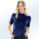 Kurzarm - Zweierpack Shirts mit Stehkragen und kurzen Ärmeln – Farbe 1X BORDEAUX, 1X MARINE – Ansicht 2 Kurzarm - Zweierpack Shirts mit Stehkragen und kurzen Ärmeln, in Größe 036 bis 052, in Farbe 1X GRAFIT, 1X JEANSBLAU – Farbe 1X BORDEAUX, 1X MARINE – Ansicht 2