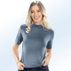 Kurzarm - Zweierpack Shirts mit Stehkragen und kurzen Ärmeln – Farbe 1X RAUCHBLAU, 1X TAUPE – Ansicht 1 Kurzarm - Zweierpack Shirts mit Stehkragen und kurzen Ärmeln, in Größe 036 bis 052, in Farbe 1X GRAFIT, 1X JEANSBLAU – Farbe 1X RAUCHBLAU, 1X TAUPE – Ansicht 1