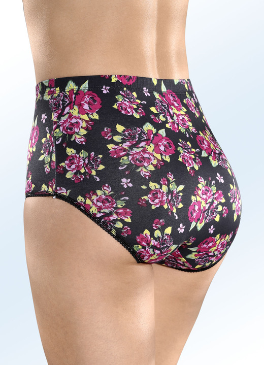 - Viererpack Slips aus Baumwolle, in Größe 038 bis 054, in Farbe SCHWARZ-BUNT Ansicht 2