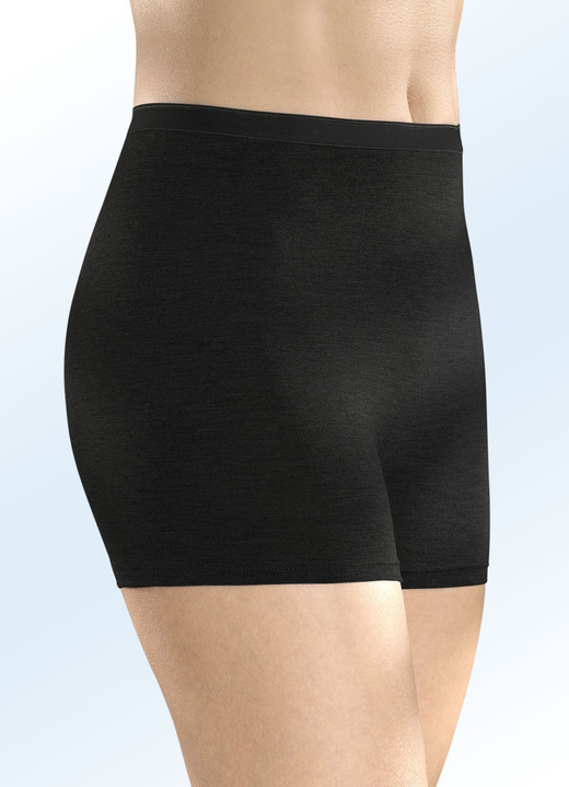 Schlüpfer - Sylvia Speidel Zweierpack Pants, atmungsaktiv, in Größe 038 bis 048, in Farbe 1X GRAU MELIERT, 1X SCHWARZ Ansicht 3