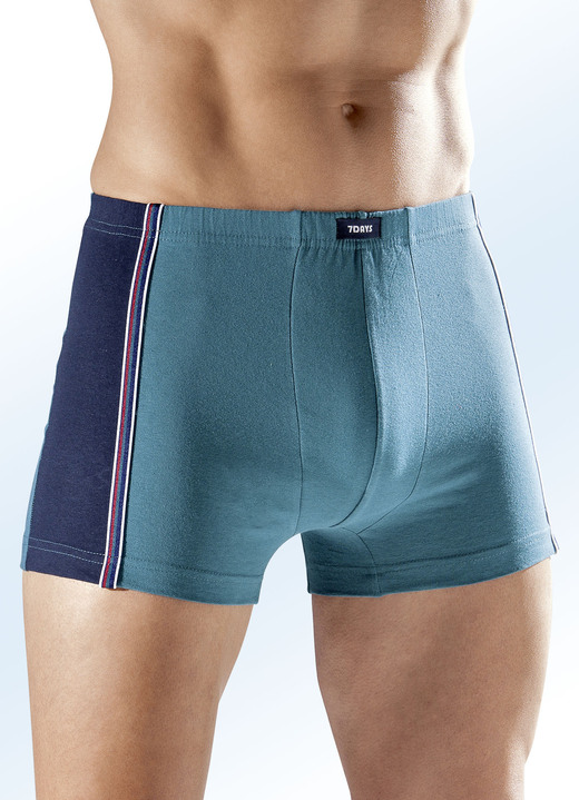 Pants & Boxershorts - Sechserpack Pants mit Dehnbund, in Größe 3XL bis XXL, in Farbe 1X PETROL, 1X GRAU MELIERT, 1X BORDEAUX, 3X MARINE Ansicht 1
