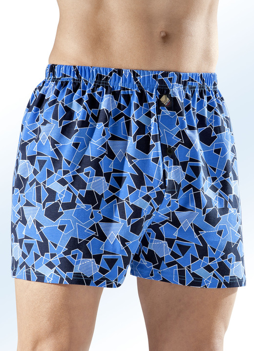 - Viererpack Boxershorts mit knöpfbarem Eingriff, in Größe 005 bis 013, in Farbe 2X ROYALBLAU-SCHWARZ-WEISS, 1X UNI SCHWARZ, 1X UNI ROYALBLAU