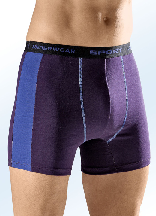 Pants & Boxershorts - Viererpack Pants mit seitlichen Einsätzen, in Größe 005 bis 010, in Farbe 2X DUNKELVIOLETT, 2X SCHWARZ