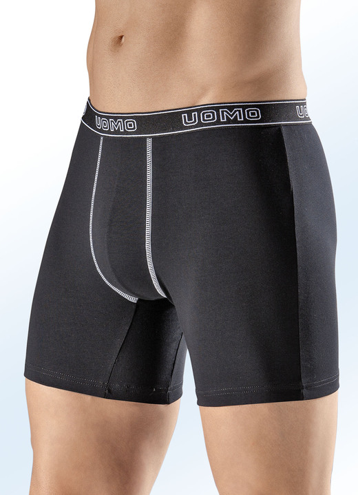 Pants & Boxershorts - Viererpack Pants mit Elastikbund, in Größe 005 bis 011, in Farbe 2X SCHWARZ, 2X NAVY
