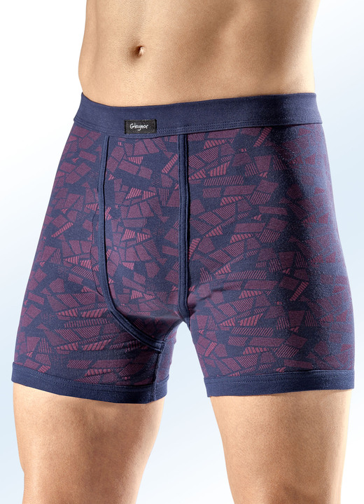 - Fünferpack Unterhosen, allover dessiniert, in Größe 005 bis 011, in Farbe 3X NAVY-BORDEAUX, 2X BORDEAUX-NAVY