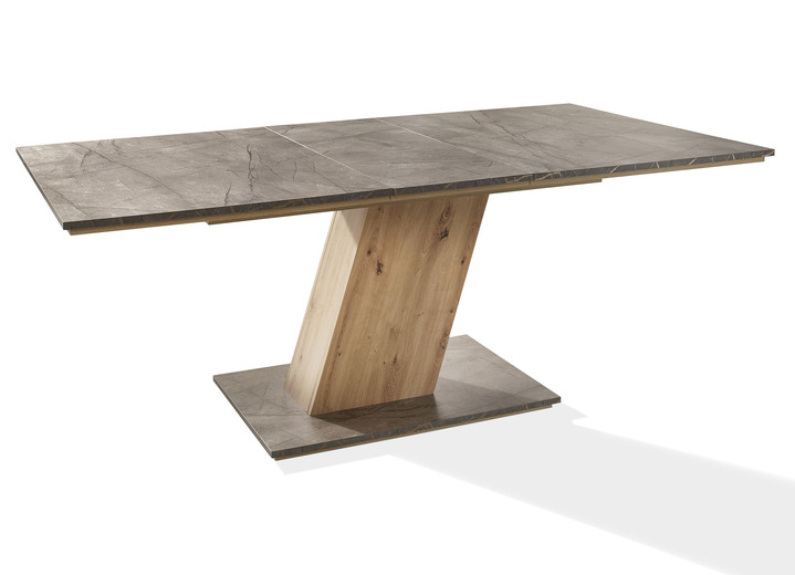 - Tisch mit Auszug und einfach zu reinigender Tischplatte, in Farbe MARMOR GRAU/ARTISAN EICHE Ansicht 1