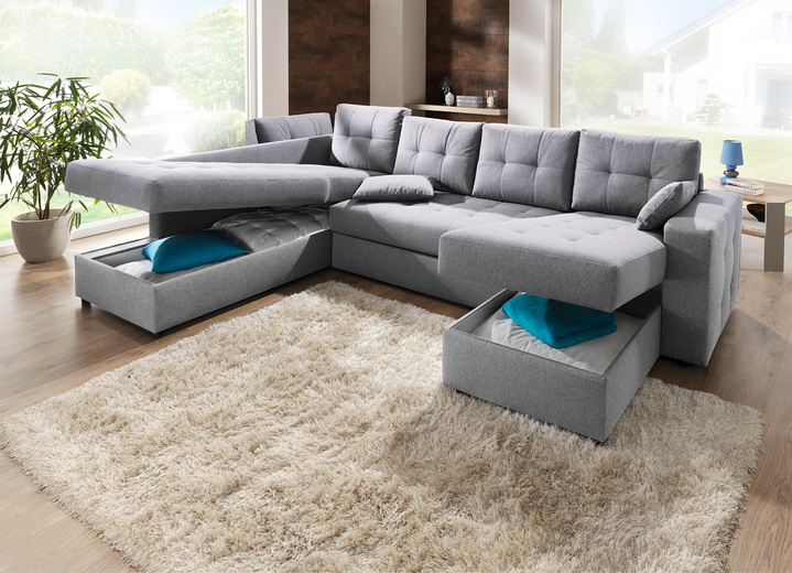 Polsterecken - Polstermöbel mit Bettfunktion, in Farbe BEIGE, in Ausführung Polsterecke Ansicht 35