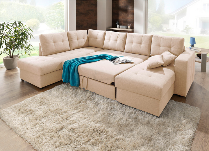 Polsterecken - Polstermöbel mit Bettfunktion, in Farbe BEIGE, in Ausführung Polsterecke Ansicht 33