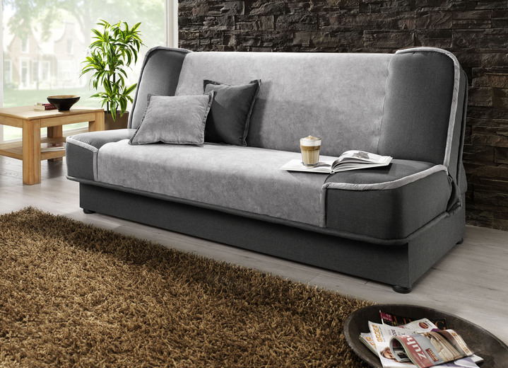 - Schlafsofa mit Bettkasten und Dekokissen, in Farbe GRAU-ANTHRAZIT Ansicht 1
