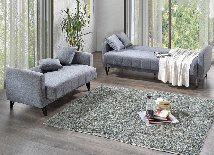 Polstergruppen - Moderne Polstermöbel mit Kippfunktion, in Farbe CREME, in Ausführung Dreisitzer Ansicht 4