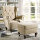 TV-Sessel / Relax-Sessel - Ohrenbackensessel mit Hocker, in Farbe BEIGE