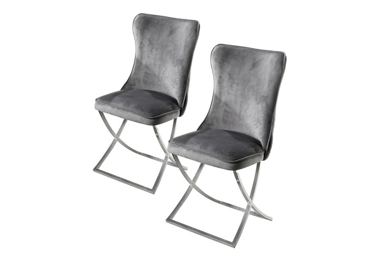 Stühle & Sitzbänke - Trendige Esszimmer-Stühle, 2er-Set, in Farbe GRAU, in Ausführung Stühle, 2er-Set Ansicht 1