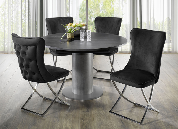 Esstische - Esstisch mit Auszug, in Farbe SCHWARZ-KERAMIK DUNKEL Ansicht 6