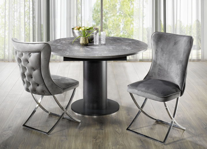 Esstische - Esstisch mit Auszug, in Farbe SCHWARZ-KERAMIK DUNKEL Ansicht 2