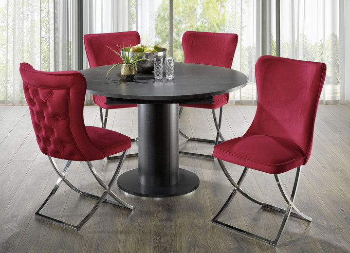 Esstische - Esstisch mit Auszug, in Farbe SCHWARZ-KERAMIK DUNKEL Ansicht 8