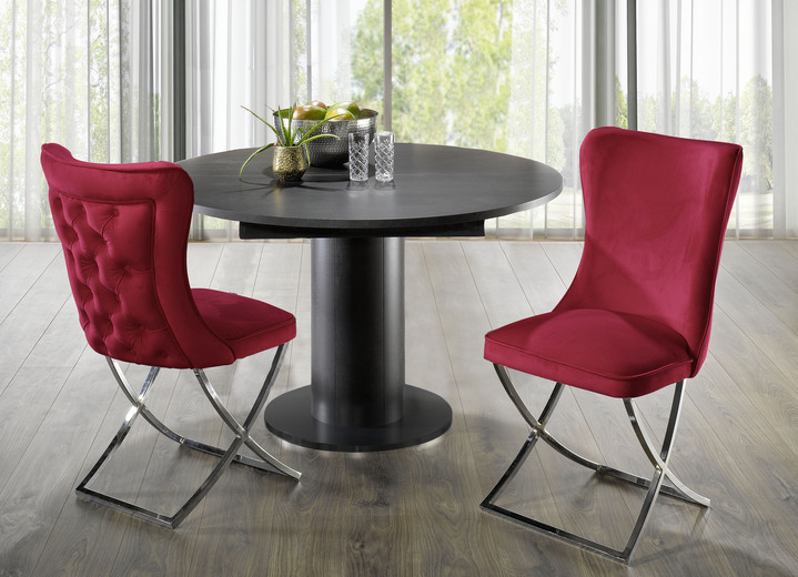 Stühle & Sitzbänke - Trendige Esszimmer-Stühle, 2er-Set, in Farbe ROT Ansicht 2