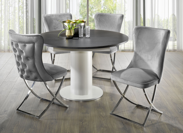 Esstische - Esstisch mit Auszug, in Farbe SCHWARZ-KERAMIK DUNKEL Ansicht 4