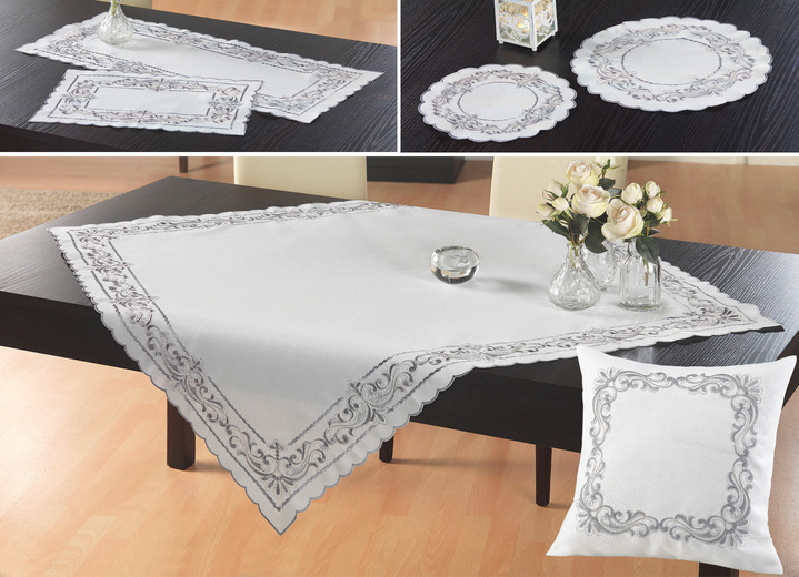 - Sektfarbene Tisch- und Raumdekoration, in Größe 102 (Läufer, 40/ 85 cm) bis 404 (Kissenbezug, 40/ 40 cm), in Farbe SEKT