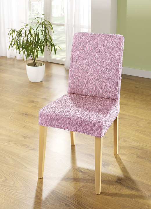 Sessel- & Sofaüberwürfe - Stretch Stuhlbezüge, in Größe 106 (Stuhlbezug) bis 111 (Stuhlbezug, 2er-Set), in Farbe ROSÉ Ansicht 1