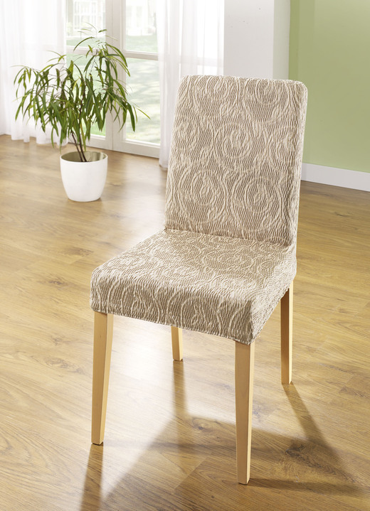 Sessel- & Sofaüberwürfe - Stretchbezüge mit optimaler Passform, in Größe 101 (Sesselbezug) bis 112 (Clubsessel-Bezug), in Farbe CREME Ansicht 11