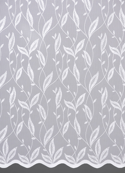 - Store mit Blattranken, in Größe 140 (H125xB300 cm) bis 298 (H245xB600 cm), in Farbe WEISS Ansicht 2