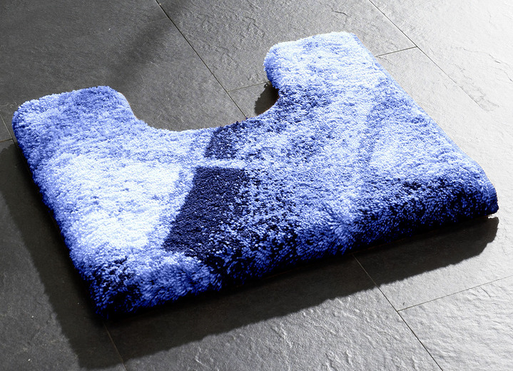 Badgarnituren - Traumhafte Badgarnitur in Supersoft-Qualität, in Größe 100 (Vorleger halbrund, 50/ 80 cm) bis 112 (WC-Deckelbezug, 47/ 50 cm), in Farbe BLAU Ansicht 2