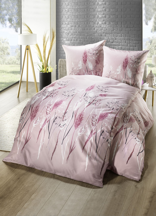 - Stilvolle Bettwäsche-Garnitur mit Reißverschluss, in Größe 112 (80/80 cm + 135/200 cm) bis 114 (80/80 cm + 155/220 cm), in Farbe ROSA