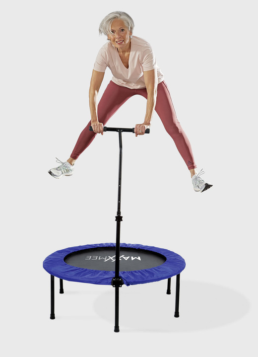 - Trampolin mit höhenverstellbarer Griffstange, in Farbe BLAU-SCHWARZ Ansicht 3