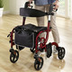 Rollatoren & Rollstühle - Rollator, auch als Rollstuhl nutzbar, in Farbe ROT – Farbe ROT – Ansicht 2