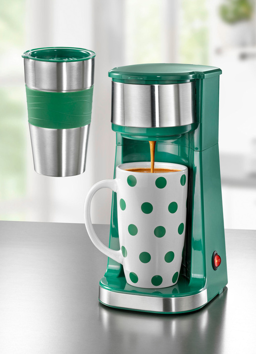 Kaffeemaschinen - Kaffeemaschine Inkl. Thermo- und Keramikbecher, in Farbe GRÜN Ansicht 1