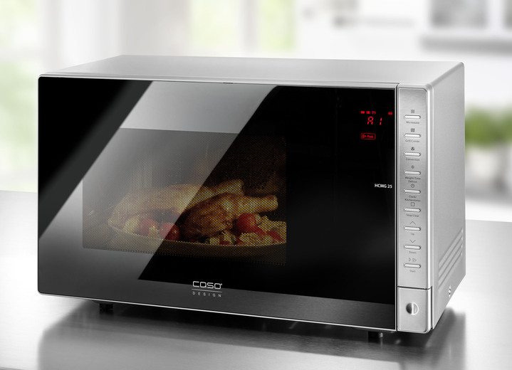 Küchengeräte - Caso Mikrowelle HCMG25 mit Heißluft-Technologie, in Farbe SCHWARZ-EDELSTAHL
