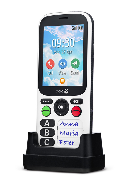 - Sehr einfach zu bedienendes Tastentelefon Doro 780X, in Farbe SCHWARZ/WEISS Ansicht 2