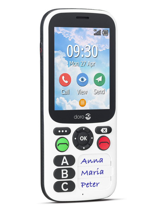 - Sehr einfach zu bedienendes Tastentelefon Doro 780X, in Farbe SCHWARZ/WEISS Ansicht 3