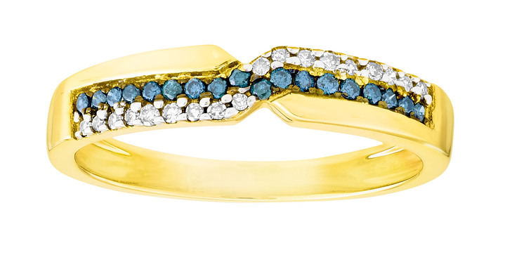 Ringe - Entzückender Damenring mit weißen und blauen Brillanten, in Größe 160 bis 220, in Farbe  Ansicht 2