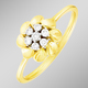 - Schicker Damenring in Blütenform mit 7 Brillanten, in Größe 160 bis 220, in Farbe  – Ansicht 1