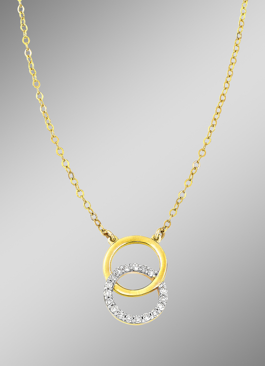 Halsketten - Moderne Halskette mit 18 Diamanten, in Farbe  Ansicht 1