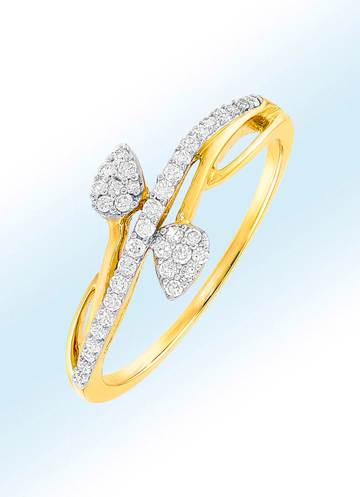 - Moderner, hochwertiger Damenring mit 38 Diamanten, in Größe 160 bis 220, in Farbe