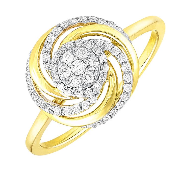 Ringe - Interessanter Damenring mit 7 Brillanten und 49 Diamanten, in Größe 160 bis 220, in Farbe  Ansicht 2